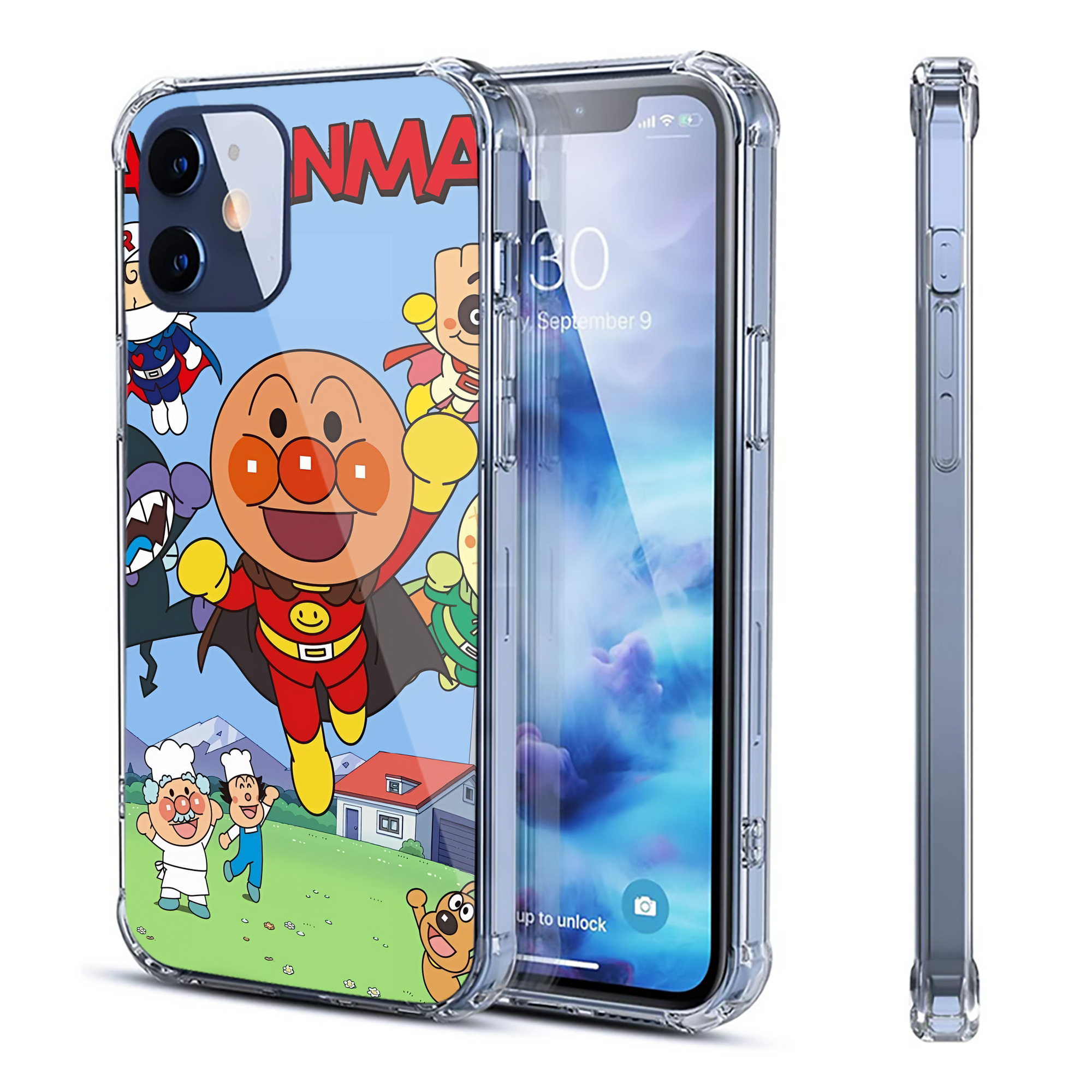 （画像用） アンパンマン Anpanman 【iPhone 12シリーズ対応】透明スマホケース（クリアソフトケース）